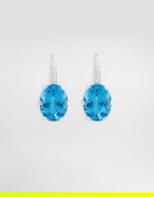Anna 18-carat White Gold Topaz and Diamond Earrings