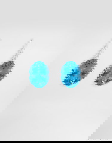 Обеци Dolce & Gabbana Anna 18-carat White Gold Topaz and Diamond Earrings Синьо | WESB1GWTOP180001, 0