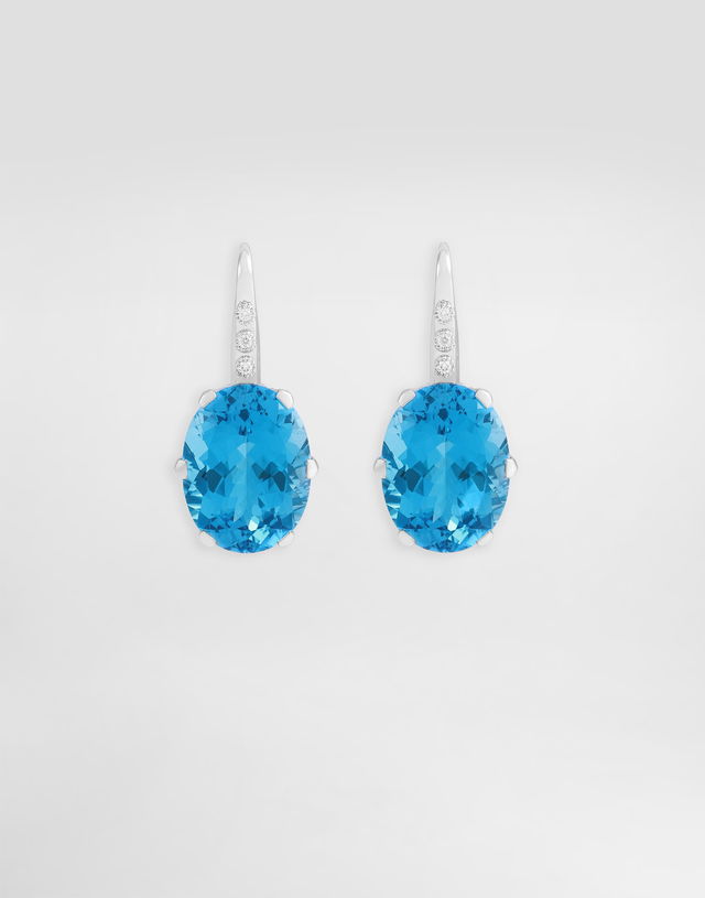 Anna 18-carat White Gold Topaz and Diamond Earrings