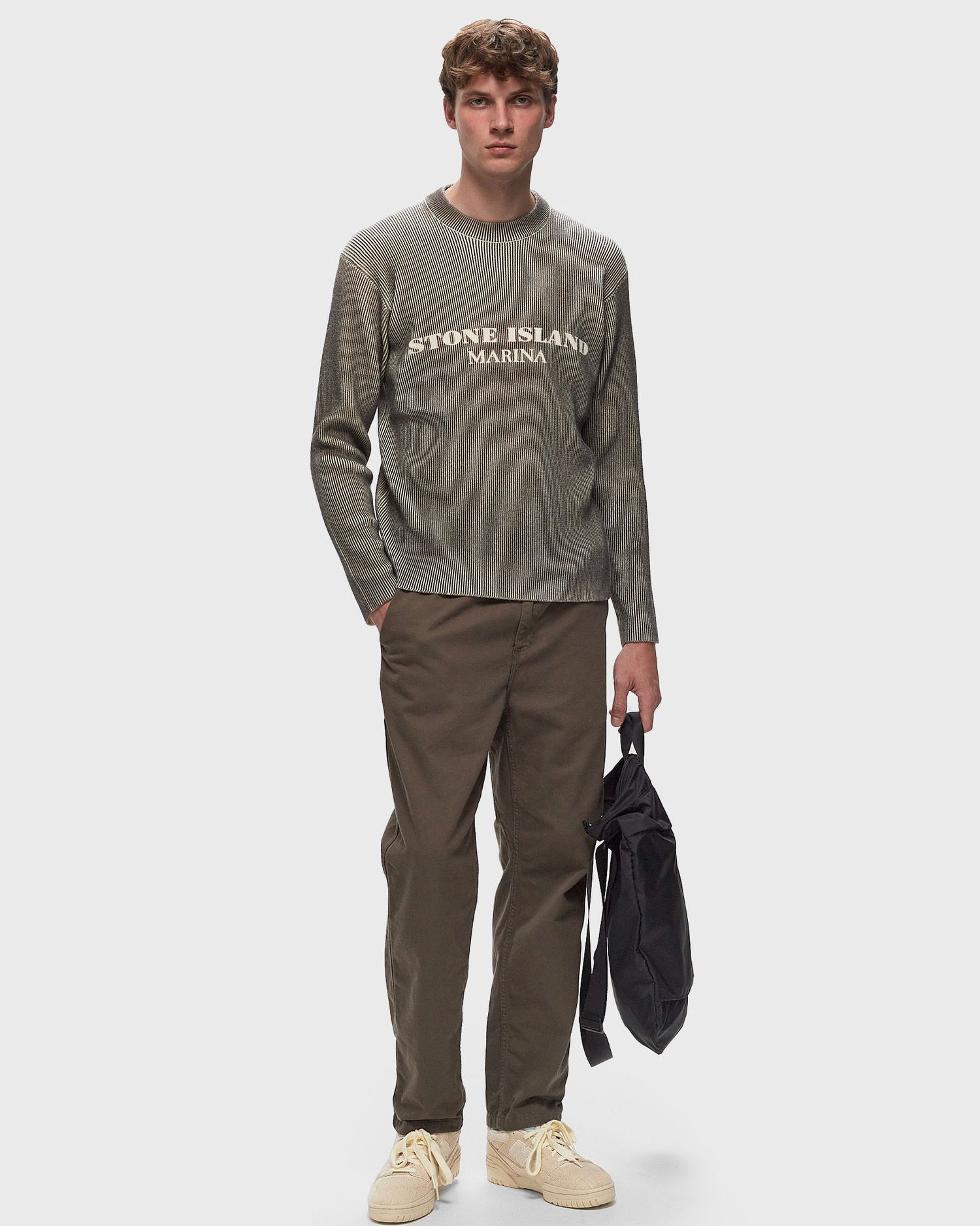 Суитчър Stone Island MARINA PRINTED WOOL BLEND CREWNECK SWEATER Кафяво | 8115542XB.V0075, 1