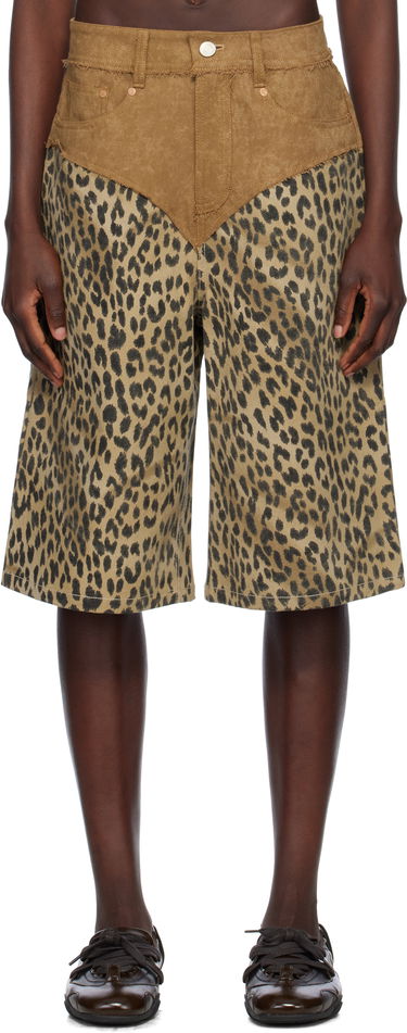 Къси панталони Andersson Bell Oxford Combo Leopard Shorts Бежово | apa821w, 0