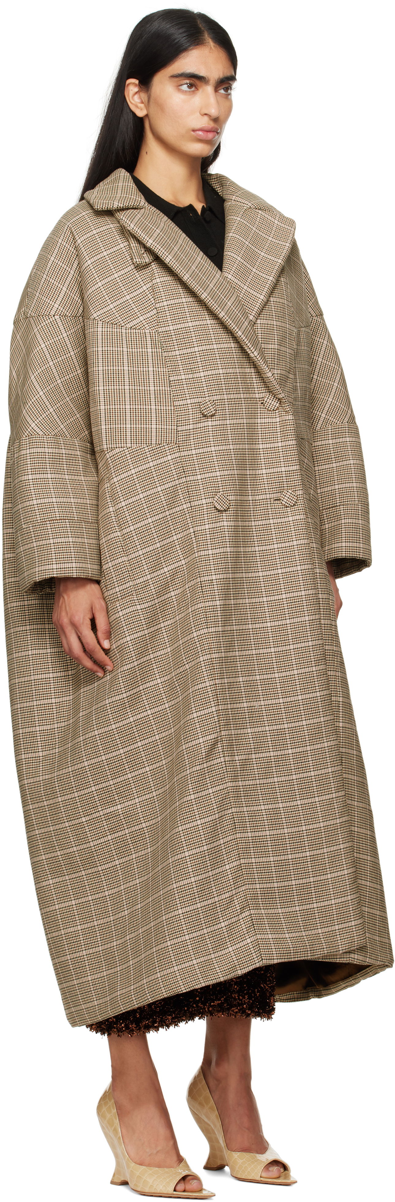 Палта Dries Van Noten Dries Van Noten Long Plaid Coat Кафяво | 242-010211-9352, 1