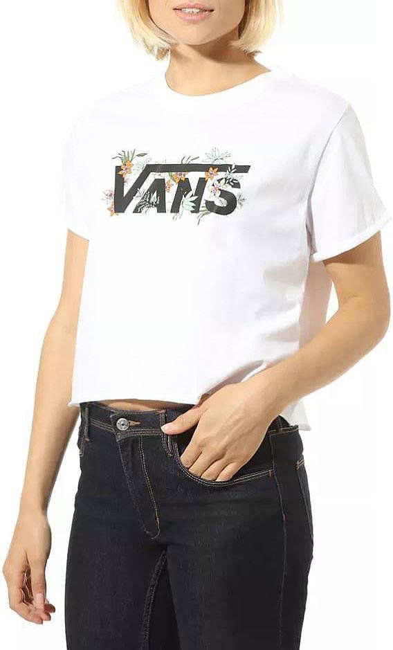 Тениска Vans Greenhouse Floral Graphic Crop T-Shirt Бяло | vn0a4doewht1, 0