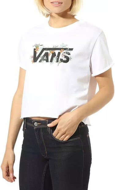 Тениска Vans Greenhouse Floral Graphic Crop T-Shirt Бяло | vn0a4doewht1, 0