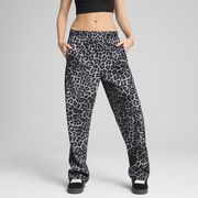 T7 Leo Luxe All-Over Print Straight-Leg Pants