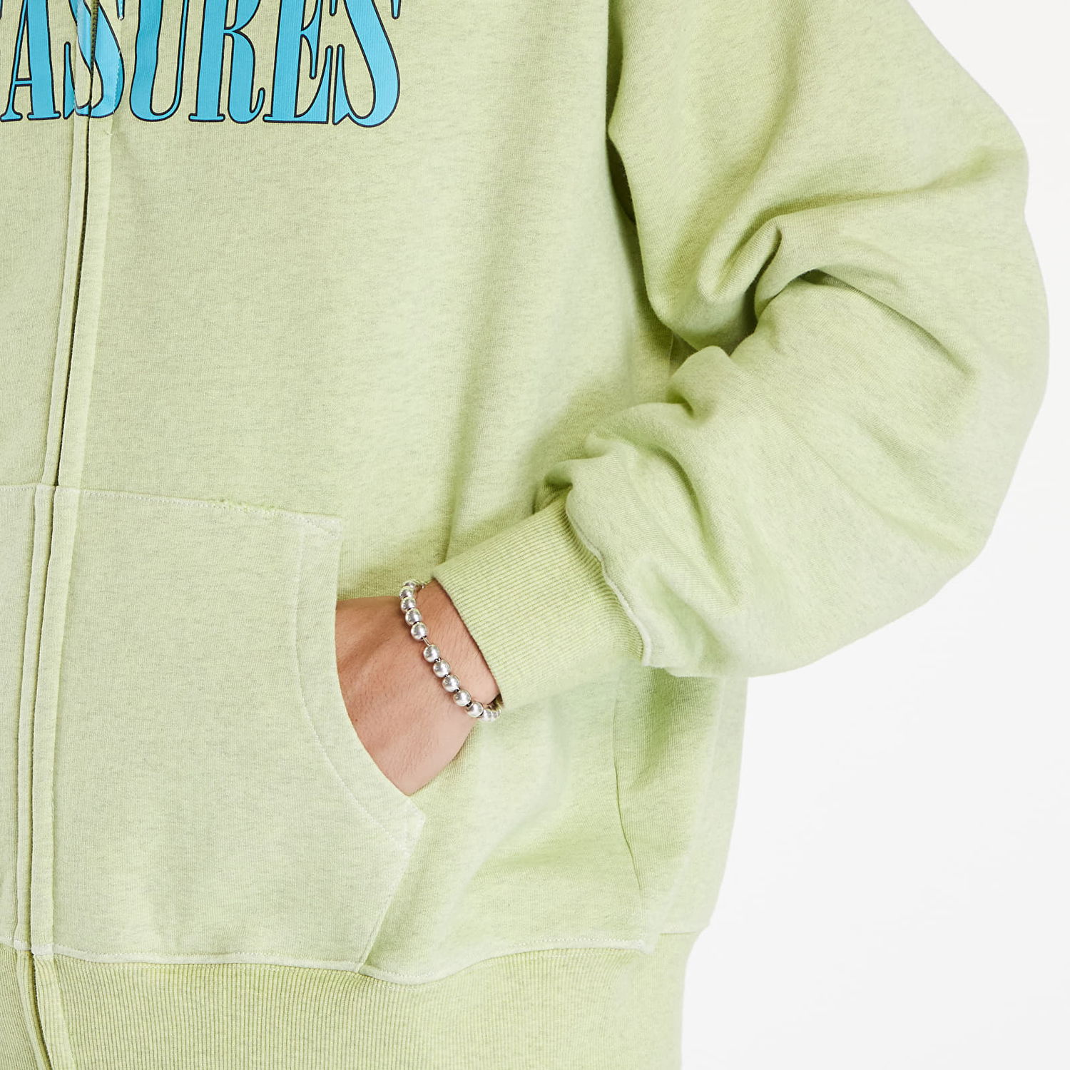 Суитчър Pleasures Onyx Zip Up Hoodie Faded Lime Зелено | P24SU011 LIME, 1