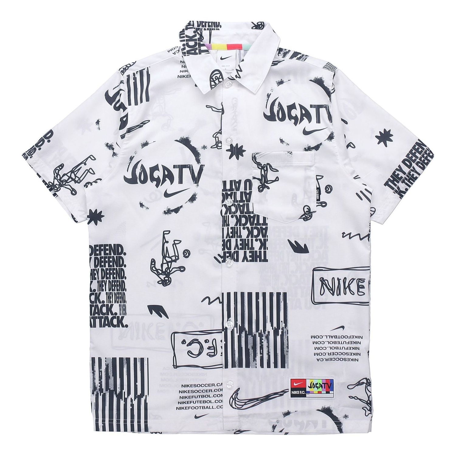 Риза Nike Woven Soccer Athleisure Graphic Print Shirt Бяло | DA1474-100, 0