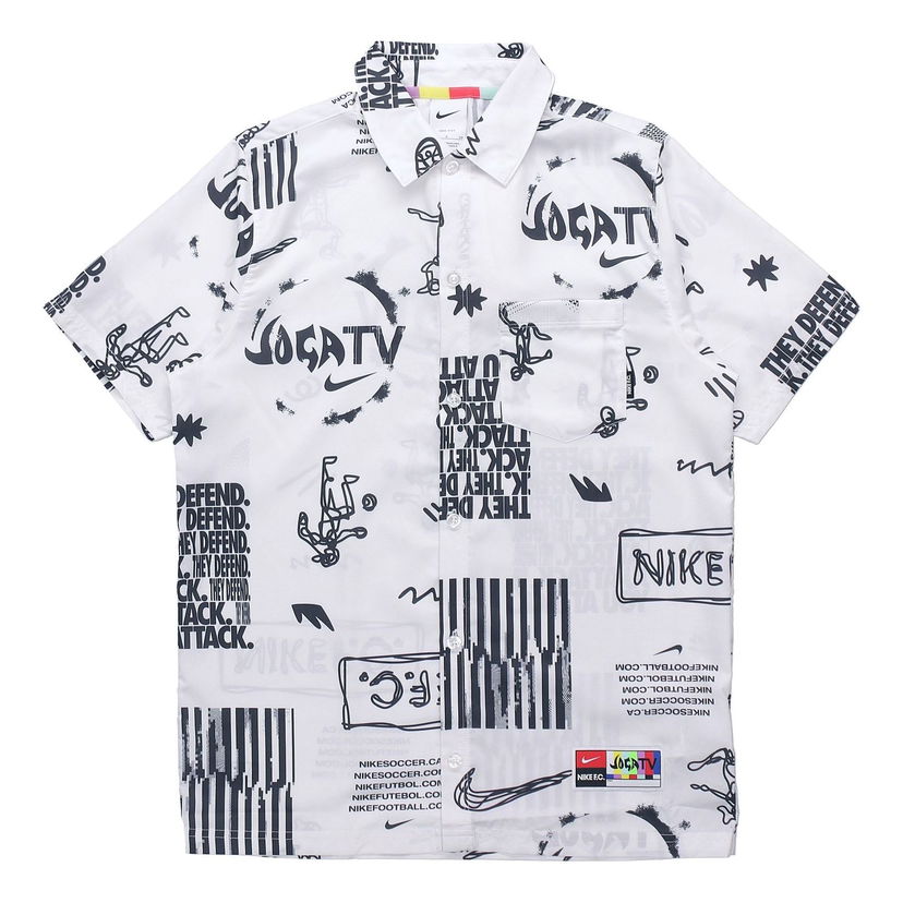 Риза Nike Woven Soccer Athleisure Graphic Print Shirt Бяло | DA1474-100