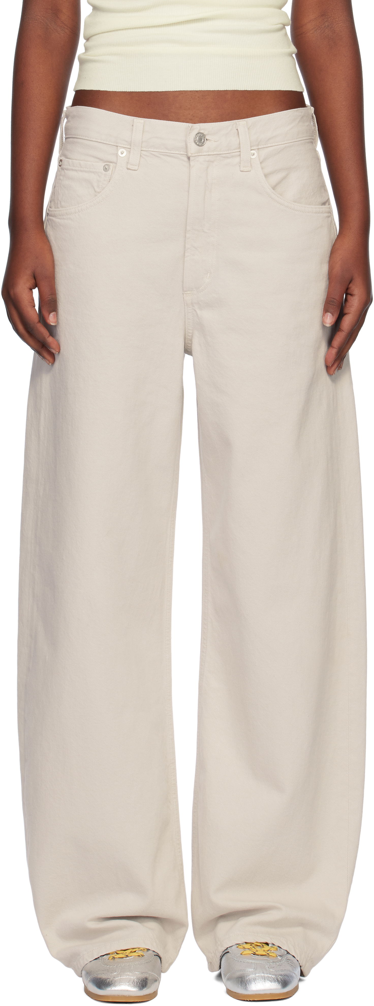 Дънки AGOLDE Low Curve Loose Fit Jeans Бежово | A197-1183, 0