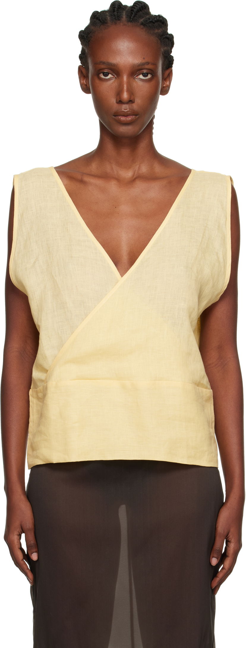 Потник Baserange Baserange Garlin Wrap Linen Top Жълто | TSGA-FL-AU25