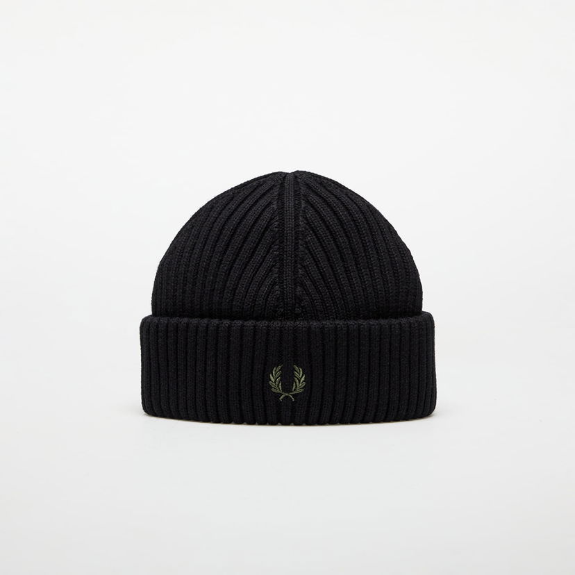 Шапка Fred Perry Ribbed Cotton Beanie Черно | C8148 102