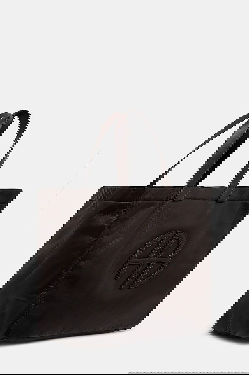 Голяма пазарска чанта Anine Bing Leo Embossed Leather Tote Bag Кафяво | A.13.11841, 1