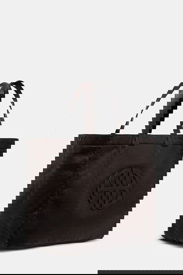 Голяма пазарска чанта Anine Bing Leo Embossed Leather Tote Bag Кафяво | A.13.11841, 1