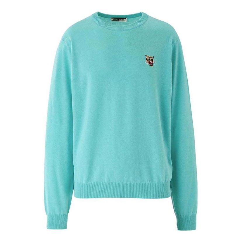 Пуловер Onitsuka Tiger Embroidered Tiger Sweatshirt Тюркоазено | 2183B396-300