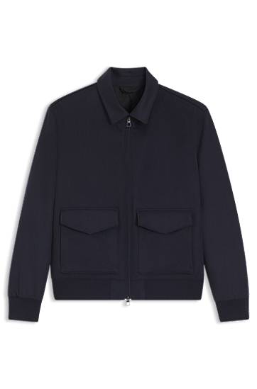BECKHAM x BOSS Zip Jacket with Flap Pockets Wool and Cashmere