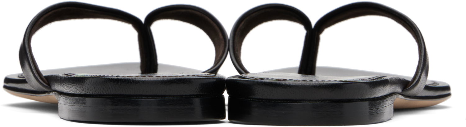 Кецове и обувки The Row Sacha Leather Flip-Flops Черно | F1697-SN65, 1