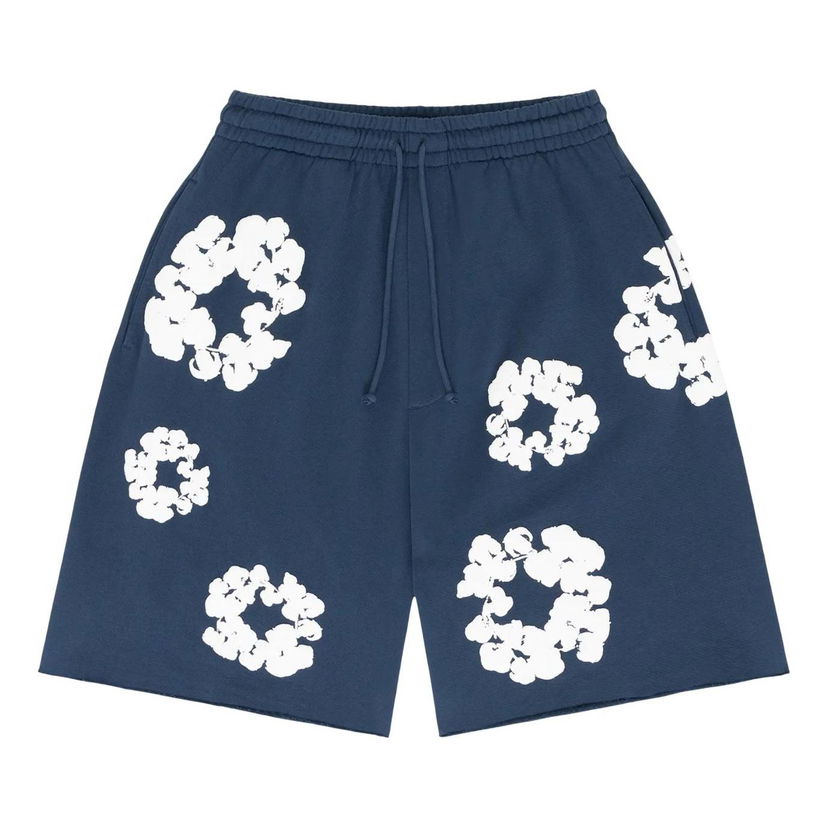 Къси панталони Denim Tears Denim Tears Cotton Wreath Logo Shorts Тъмно синьо | 402-080-30