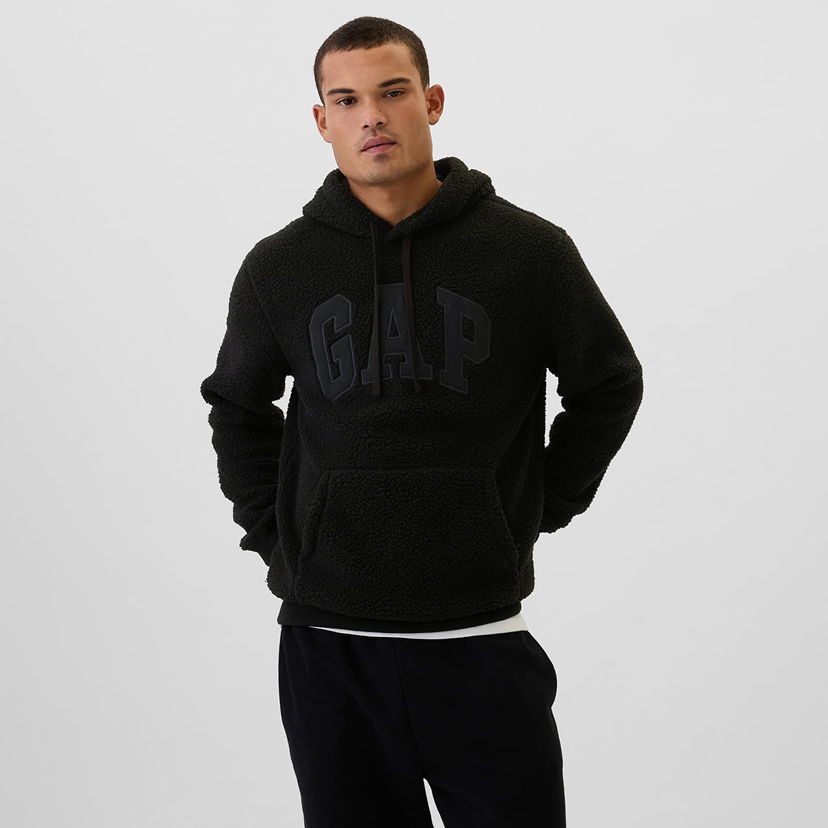 Суитчър GAP Logo Sherpa Hoodie Black Черно | 498353-00