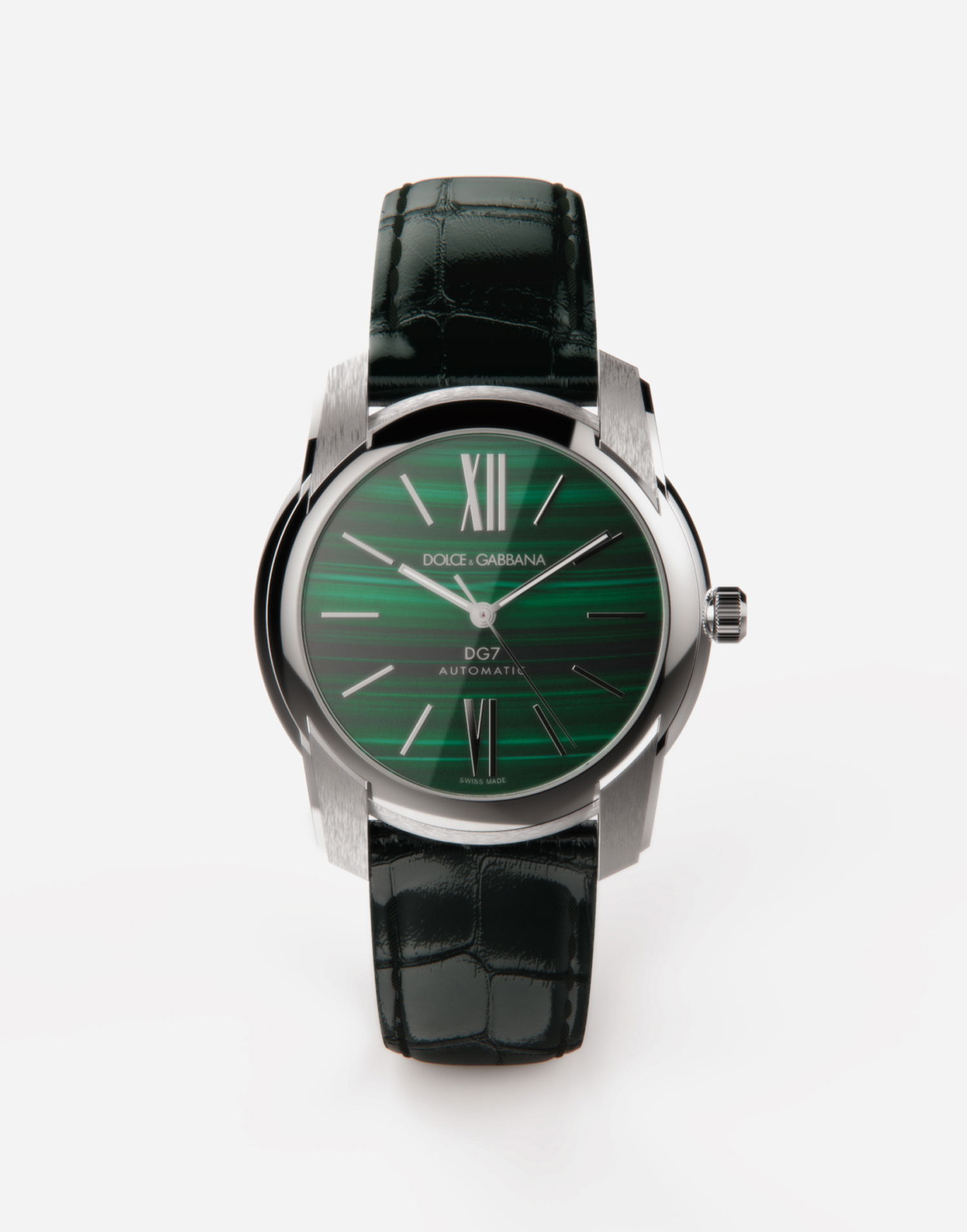 Часовник Dolce & Gabbana Steel & Malachite Automatic Watch Металик | WWFE1SWW062V7347, 0
