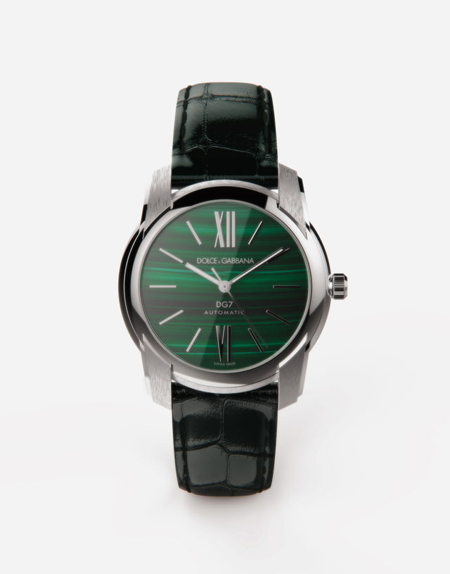 Steel & Malachite Automatic Watch