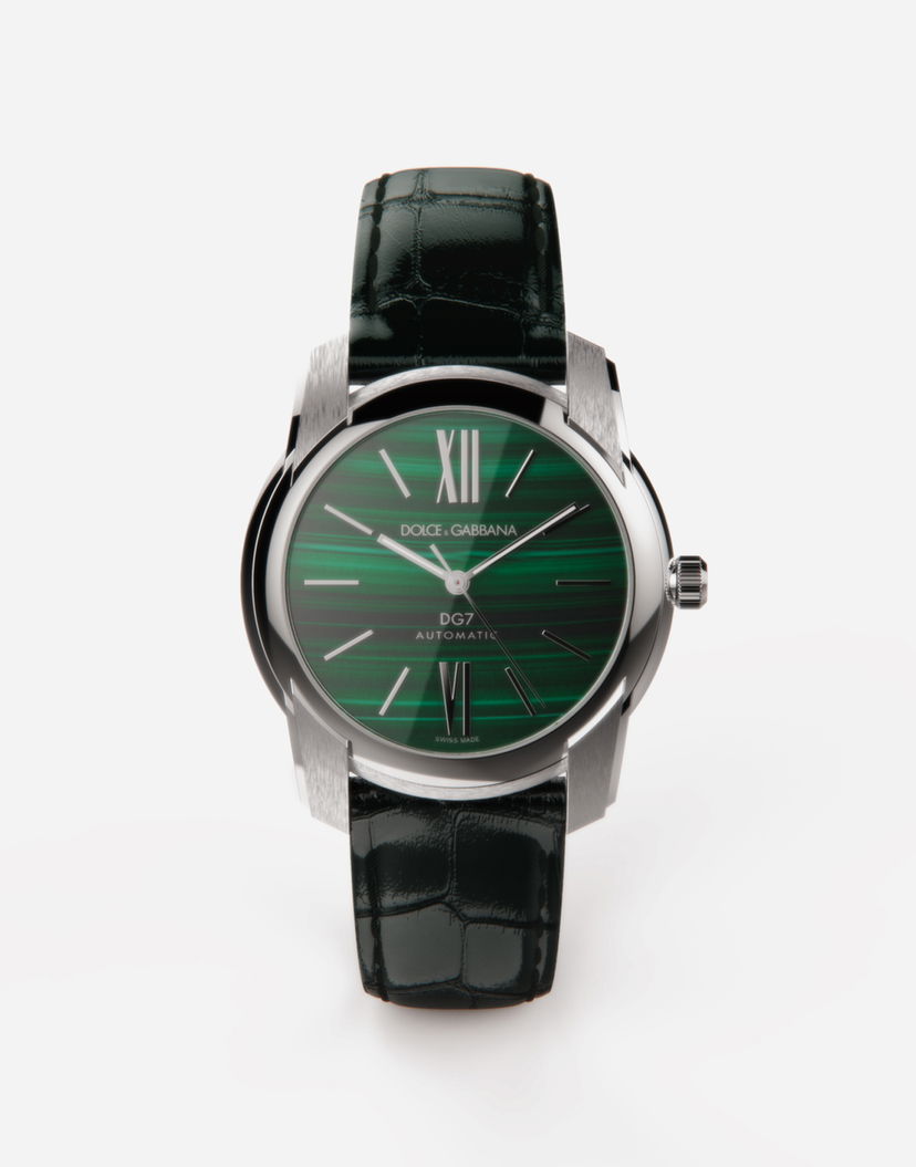 Часовник Dolce & Gabbana Steel & Malachite Automatic Watch Металик | WWFE1SWW062V7347