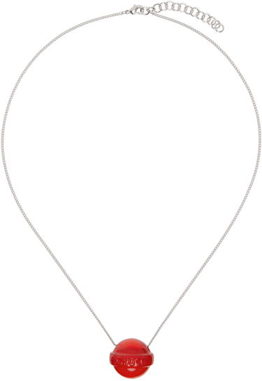Колие Fiorucci Fiorucci Lollipop Pendant Necklace Червено | Red lollipop necklace, 0