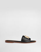 Dolce & Gabbana Calfskin Flat Slides With DG Logo