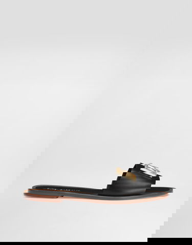 Аксесоари Dolce & Gabbana Dolce & Gabbana Calfskin Flat Slides With DG Logo Черно | CQ0619AW57680999, 0