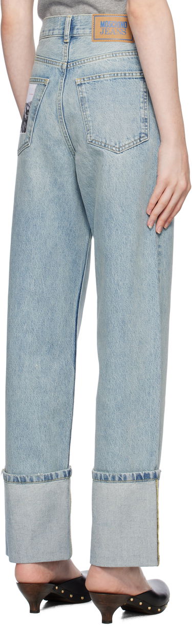Дънки Moschino Moschino Wide Leg Cuffed Jeans Синьо | 251K10313, 2