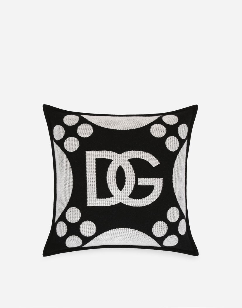 Домашен декор Dolce & Gabbana Dolce & Gabbana DG Logo Wool Jacquard Cushion Medium Бяло | TCE008TCAN2U0010