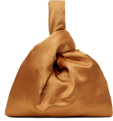 Дамска чанта Nanushka Nanushka Jen Knotted Satin Pouch Кафяво | NW25RSBG02419, 0