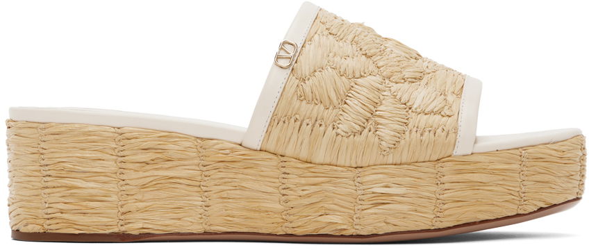 Кецове и обувки Valentino Valentino Garavani Raffia Wedge Sandals Бежово | 4W2S0IR4JPK, 0