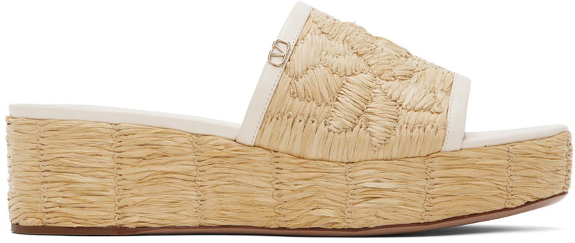 Кецове и обувки Valentino Valentino Garavani Raffia Wedge Sandals Бежово | 4W2S0IR4JPK