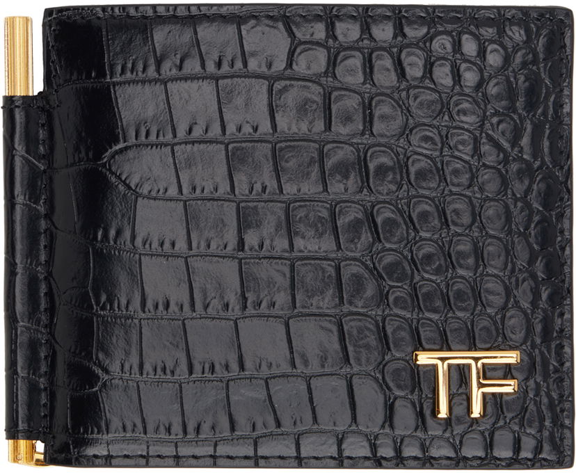 Портфейл Tom Ford TOM FORD Alligator Money Clip Wallet Черно | YT231-LCL168G