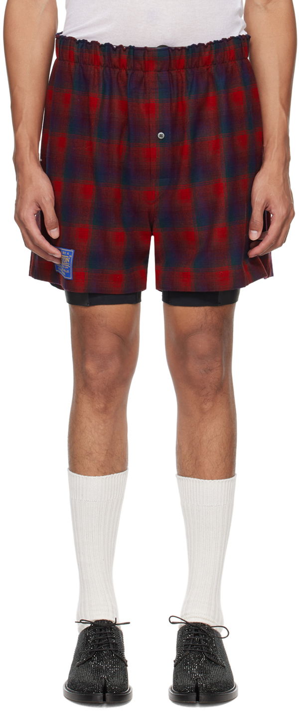 Къси панталони Maison Margiela Check Shorts Бургунди | S50MU0071 S78037, 0