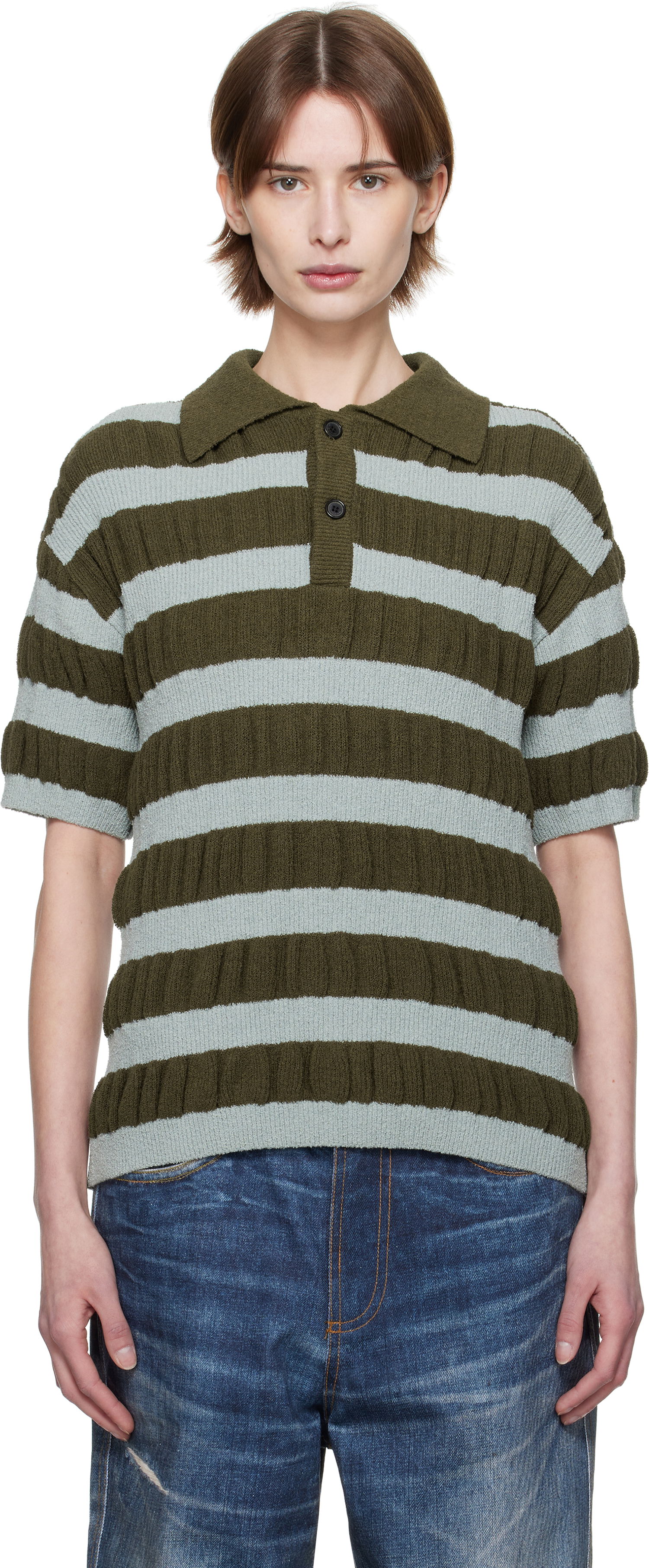 Поло тениска Andersson Bell Andersson Bell Bubble Stripe Polo Зелено | atb1246m, 0