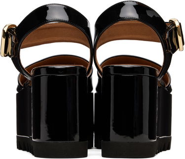 Кецове и обувки Stella McCartney Stella McCartney Elyse Patent Platform Sandals Черно | 810554APADF0, 1