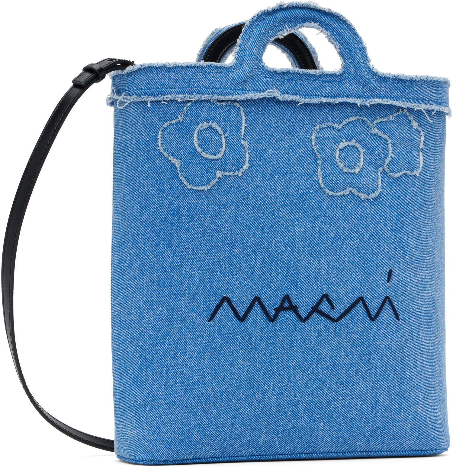 Голяма пазарска чанта Marni Marni Tropicalia Denim Crossbody Bag Синьо | SBMP0179L1 P8201, 1