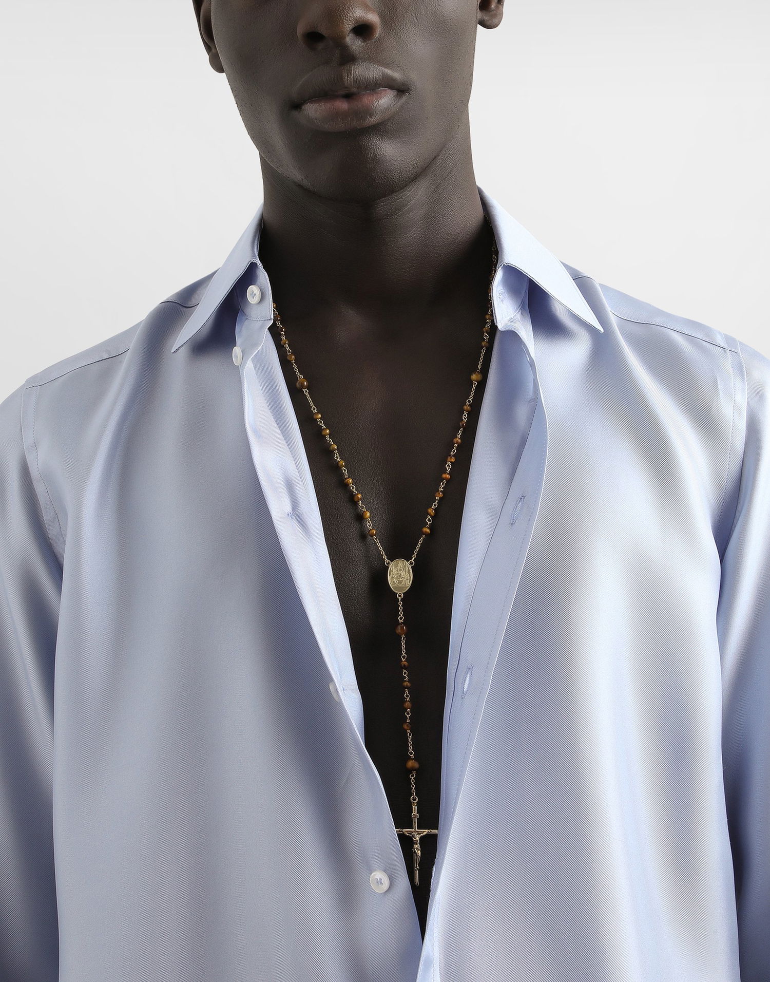 Колие Dolce & Gabbana Dolce & Gabbana Tiger Eye and Gold-Tone Rosary Necklace Кафяво | WNR5S1W1111ZOO00, 1