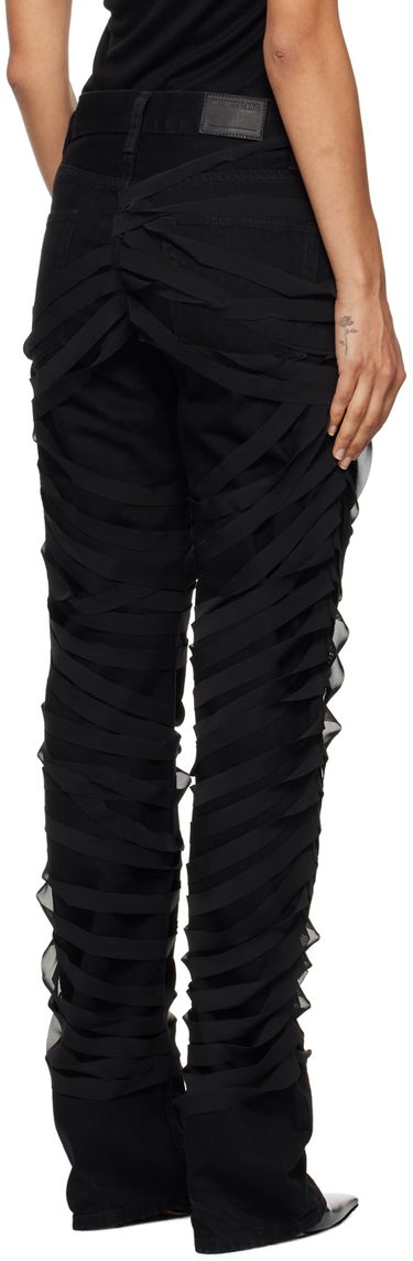 Дънки Helmut Lang Ribbons Decorated Worker Pants Черно | O06DW201, 2