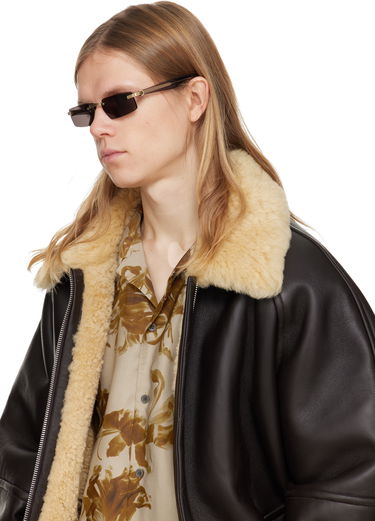 Слънчеви очила Cartier Rimless Rectangular Sunglasses Кафяво | CT0537S-001, 3