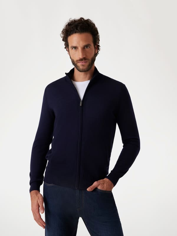 Пуловер GUESS Guess Zip-Up Wool Cardigan Тъмно синьо | M5RR38Z3LZ0, 0