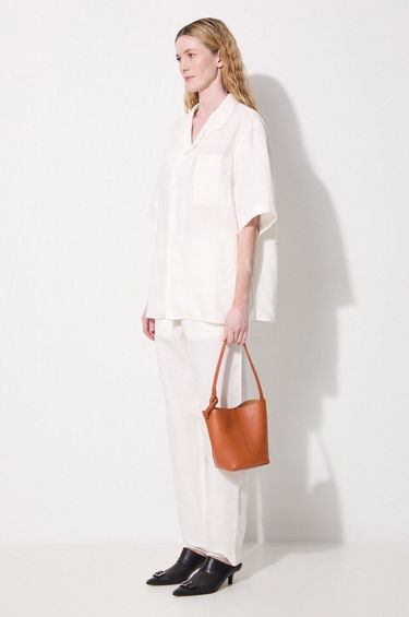 Панталони PANGAIA Pangaia DNA Linen High Waist Trousers Бяло | 10001914, 1