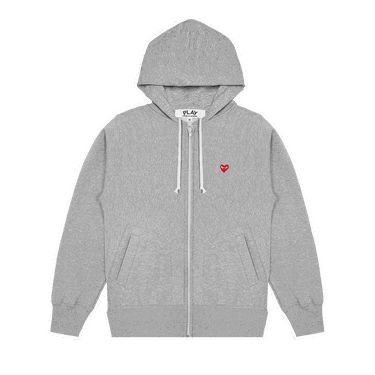 Суитчър Comme des Garçons PLAY Small Heart Zip Hoodie Сиво | AZ T311 051 1, 0