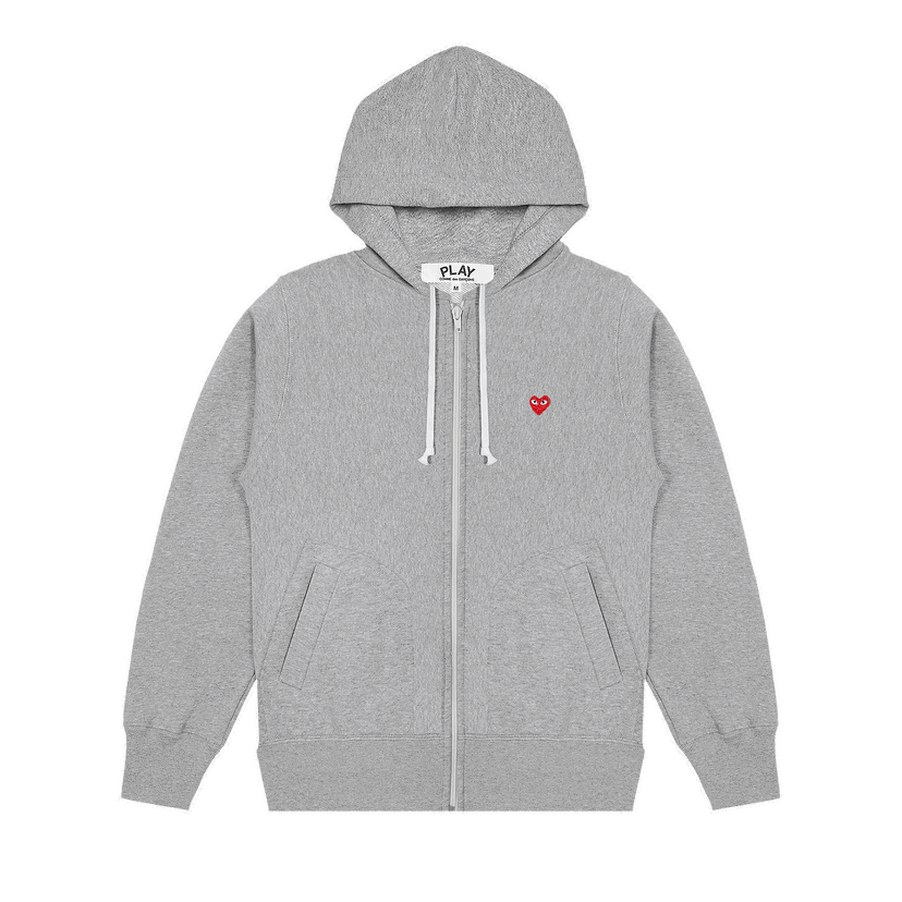 Суитчър Comme des Garçons PLAY Small Heart Zip Hoodie Сиво | AZ T311 051 1
