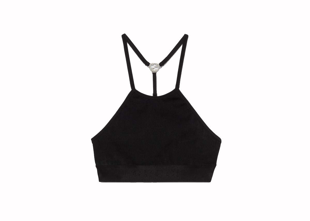 Тениска Gucci Nylon Jersey Crop Top Black Черно | 772425 XUAJ3 1000, 0