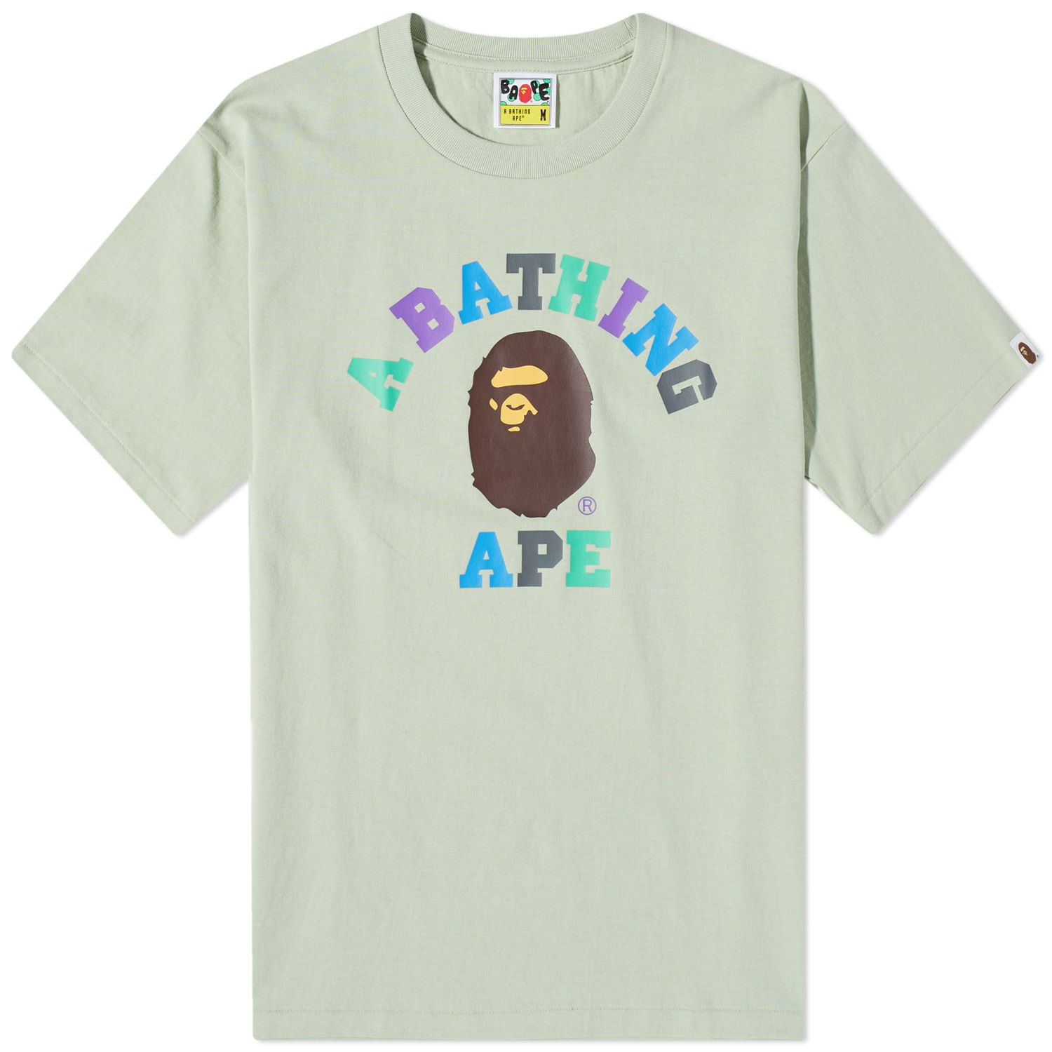 Тениска BAPE Colours College T-Shirt Green Зелено | 001TEJ301016M-GRN, 0