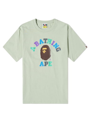 Тениска BAPE Colours College T-Shirt Green Зелено | 001TEJ301016M-GRN