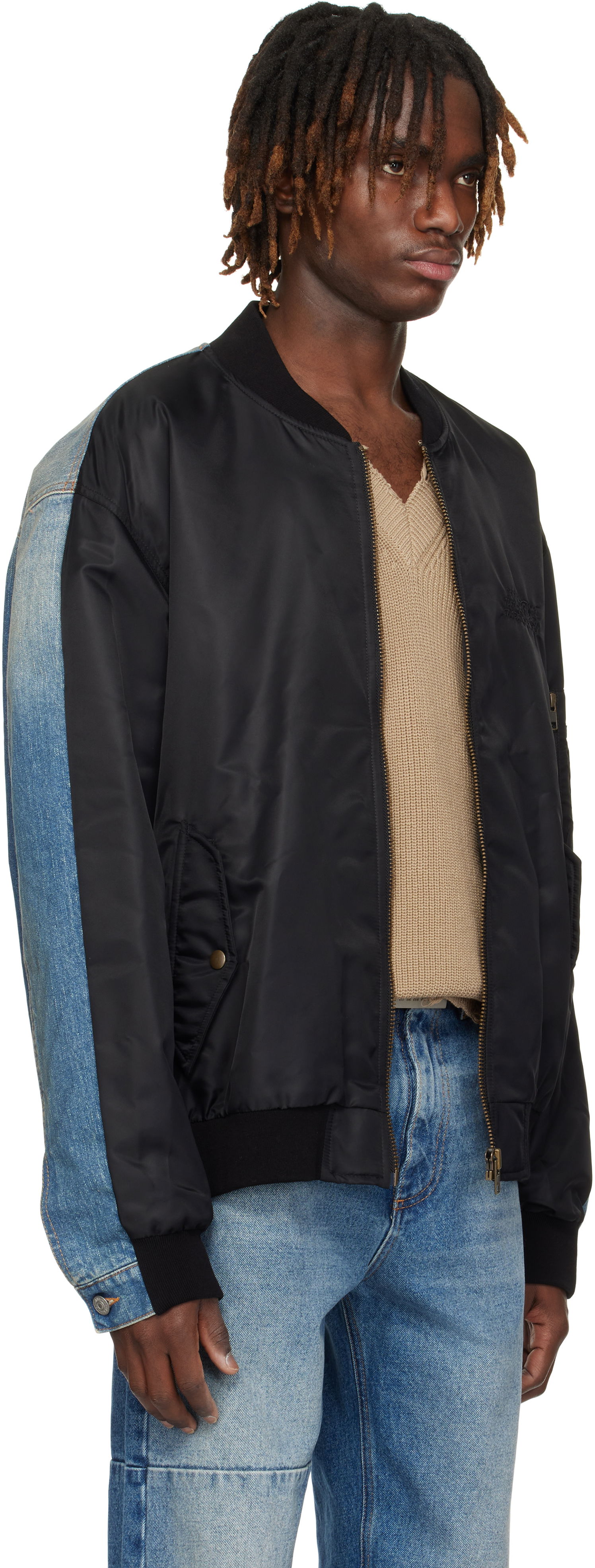 Яке бомбър Maison Margiela MM6 Maison Margiela Sports Denim Bomber Jacket Черно | SH0AM0044 MTN038, 1