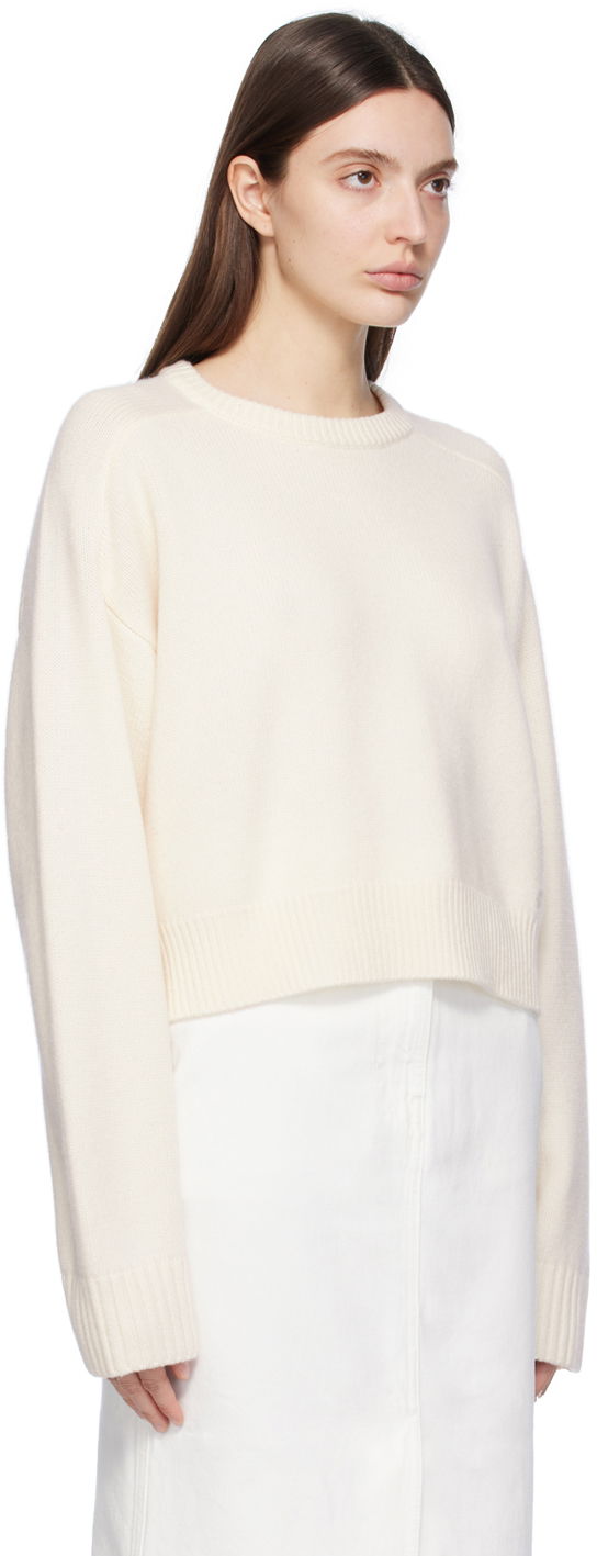 Пуловер Loulou de Saison Loulou de Saison Bruzzi Cropped Sweater Бяло | BRUZZI, 1
